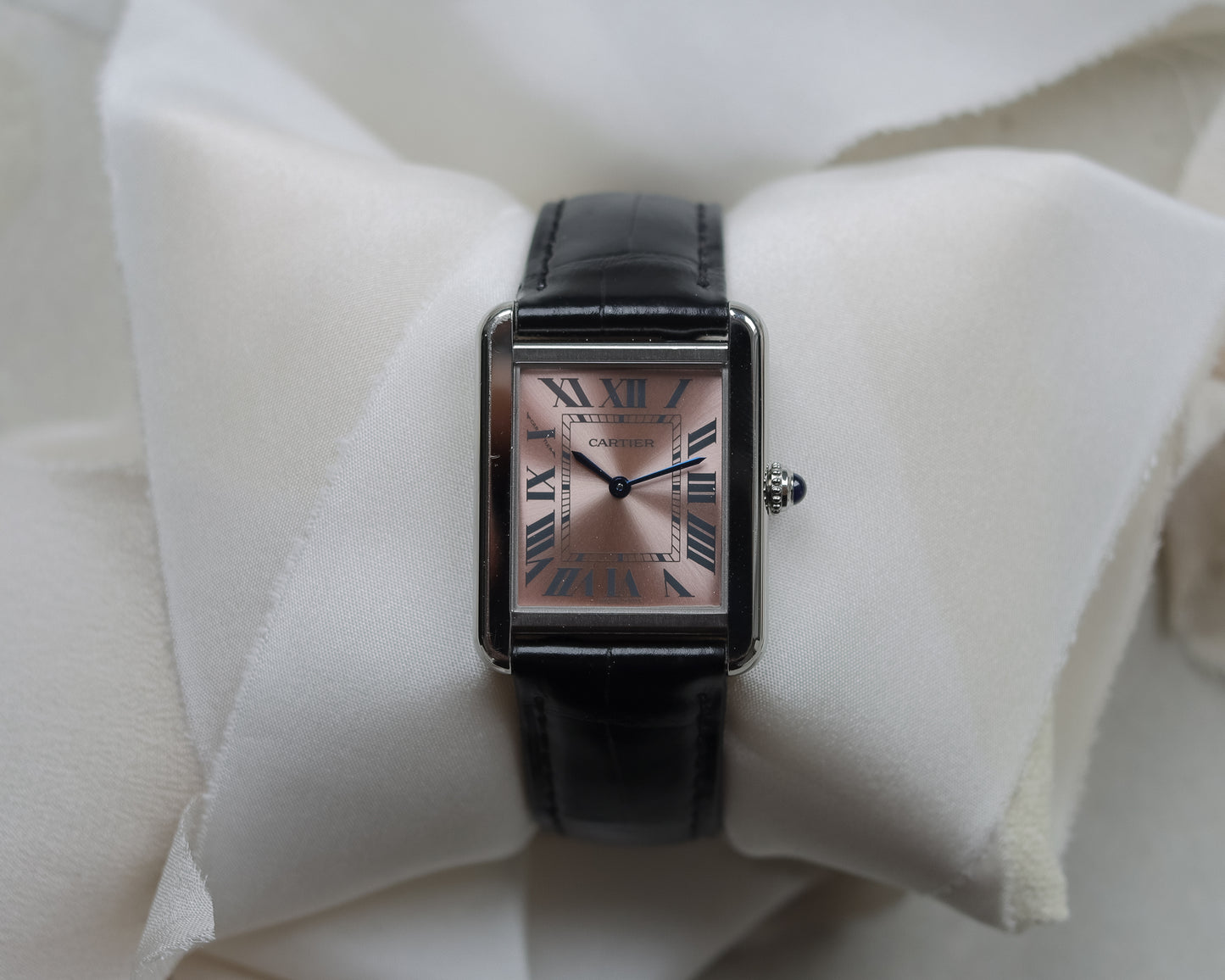 Cartier Tank Solo 3170 Stainless Steel Pink Dial Watch | 2012