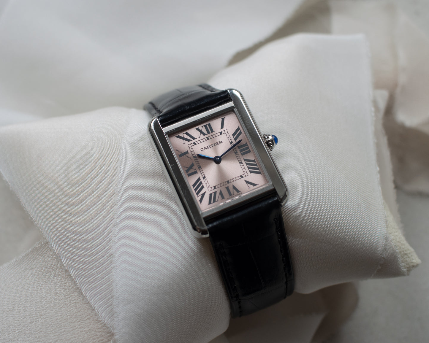 Cartier Tank Solo 3170 Stainless Steel Pink Dial Watch | 2012