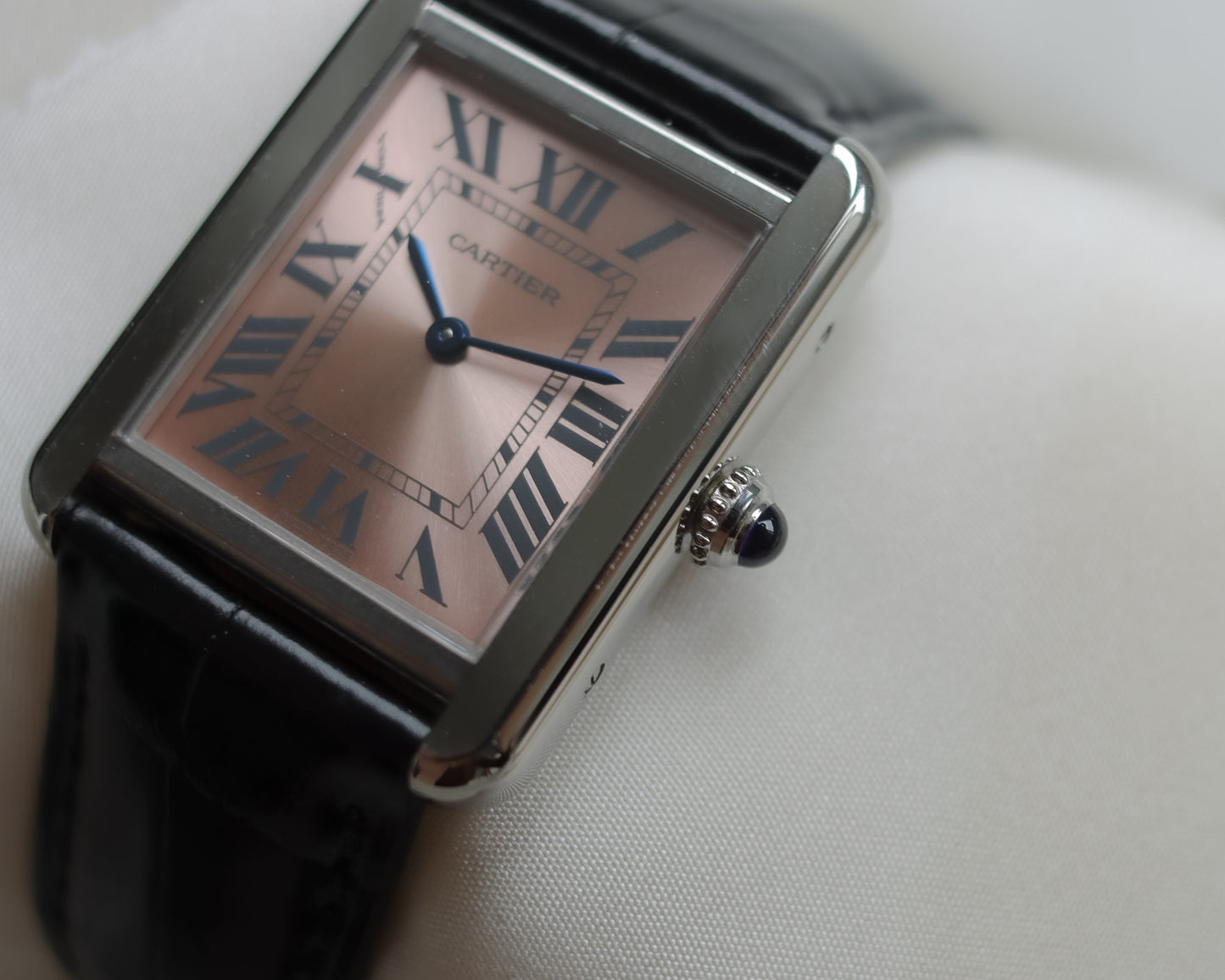 Cartier Tank Solo 3170 Stainless Steel Pink Dial Watch | 2012