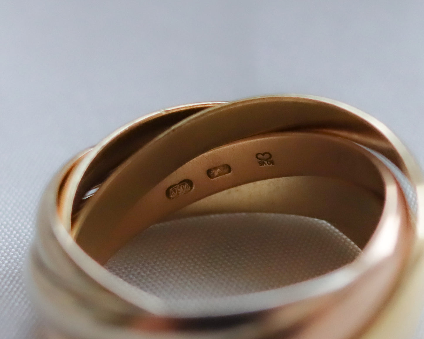 Cartier Trinity Five Band Ring – 18ct Tricolour Gold UK H 1/2