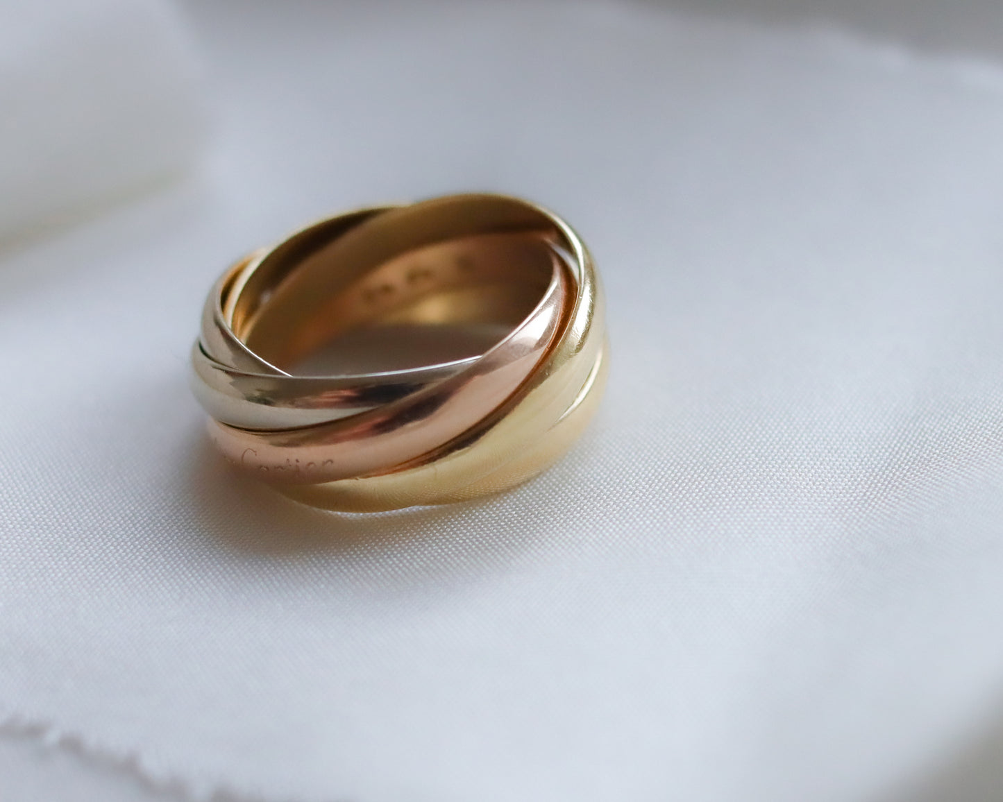 Cartier Trinity Five Band Ring – 18ct Tricolour Gold UK H 1/2