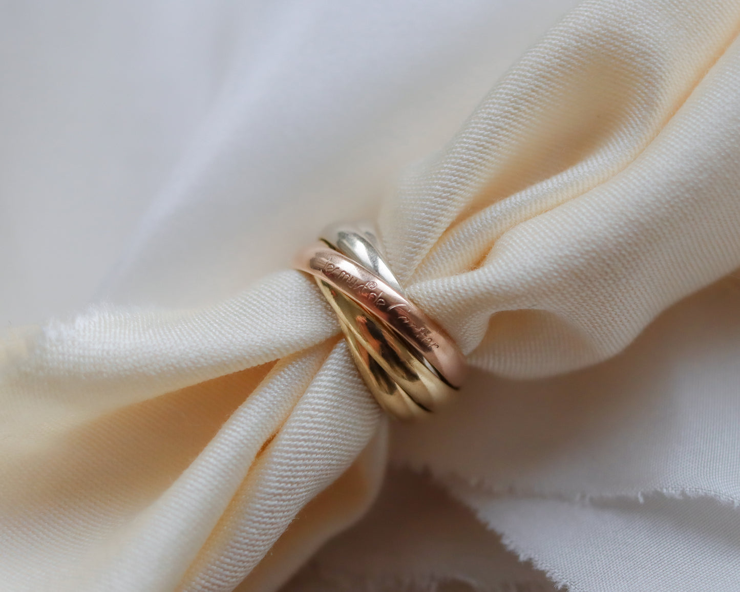 Cartier Trinity Five Band Ring – 18ct Tricolour Gold UK H 1/2