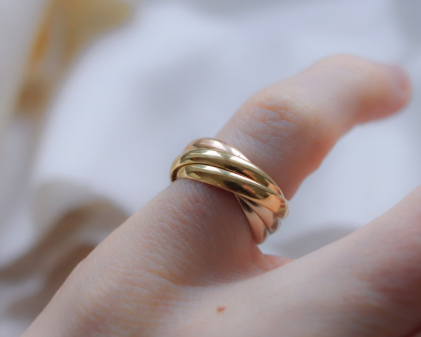 Cartier Trinity Five Band Ring – 18ct Tricolour Gold UK H 1/2