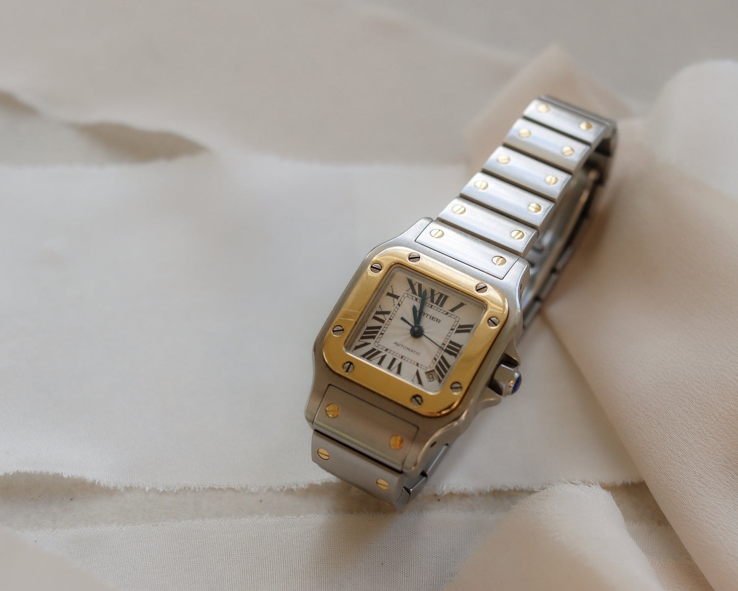 Cartier Santos Galbée Stainless Steel watch and 18ct Yellow Gold - Early 2000s