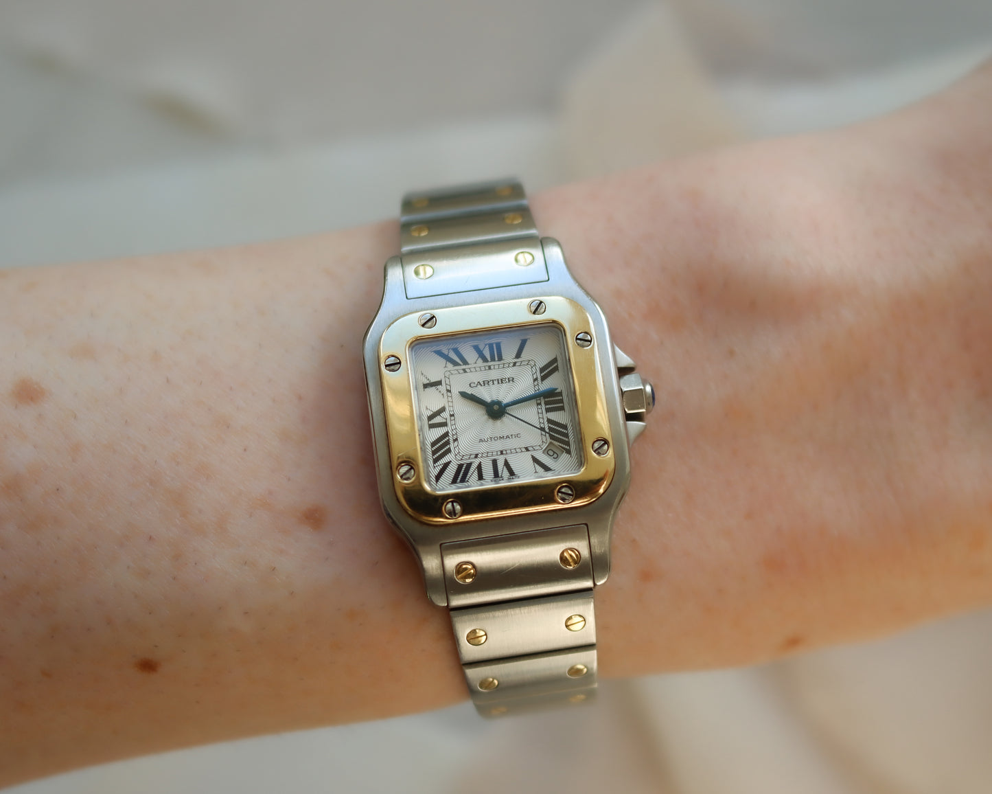 Cartier Santos Galbée Stainless Steel watch and 18ct Yellow Gold - Early 2000s