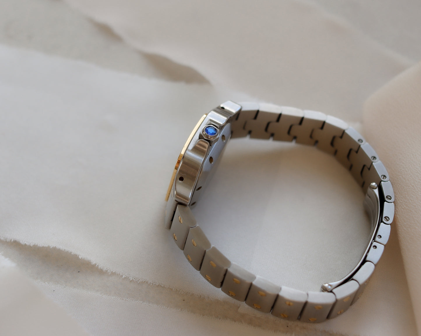 Cartier Santos Galbée Stainless Steel watch and 18ct Yellow Gold - Early 2000s