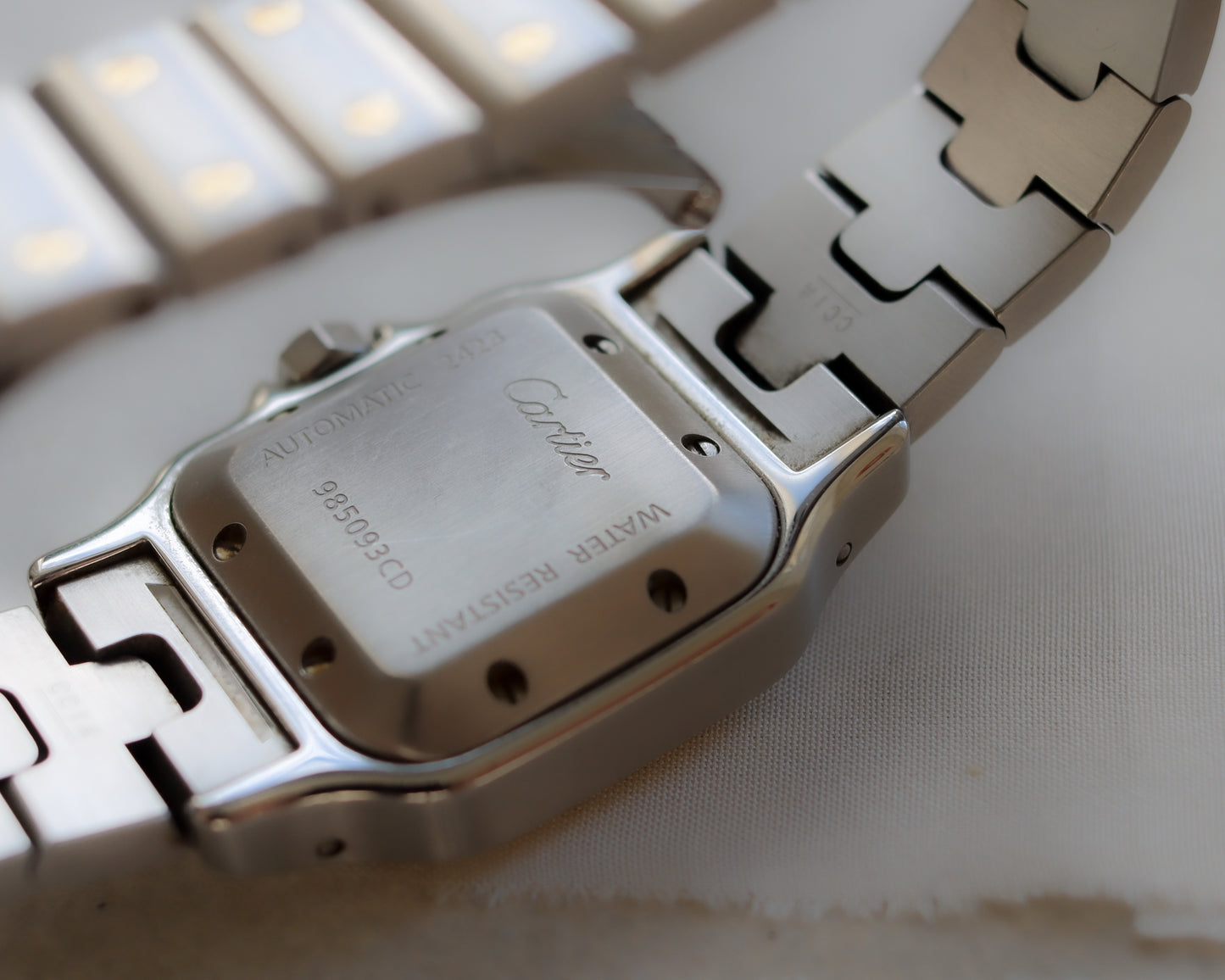 Cartier Santos Galbée Stainless Steel watch and 18ct Yellow Gold - Early 2000s