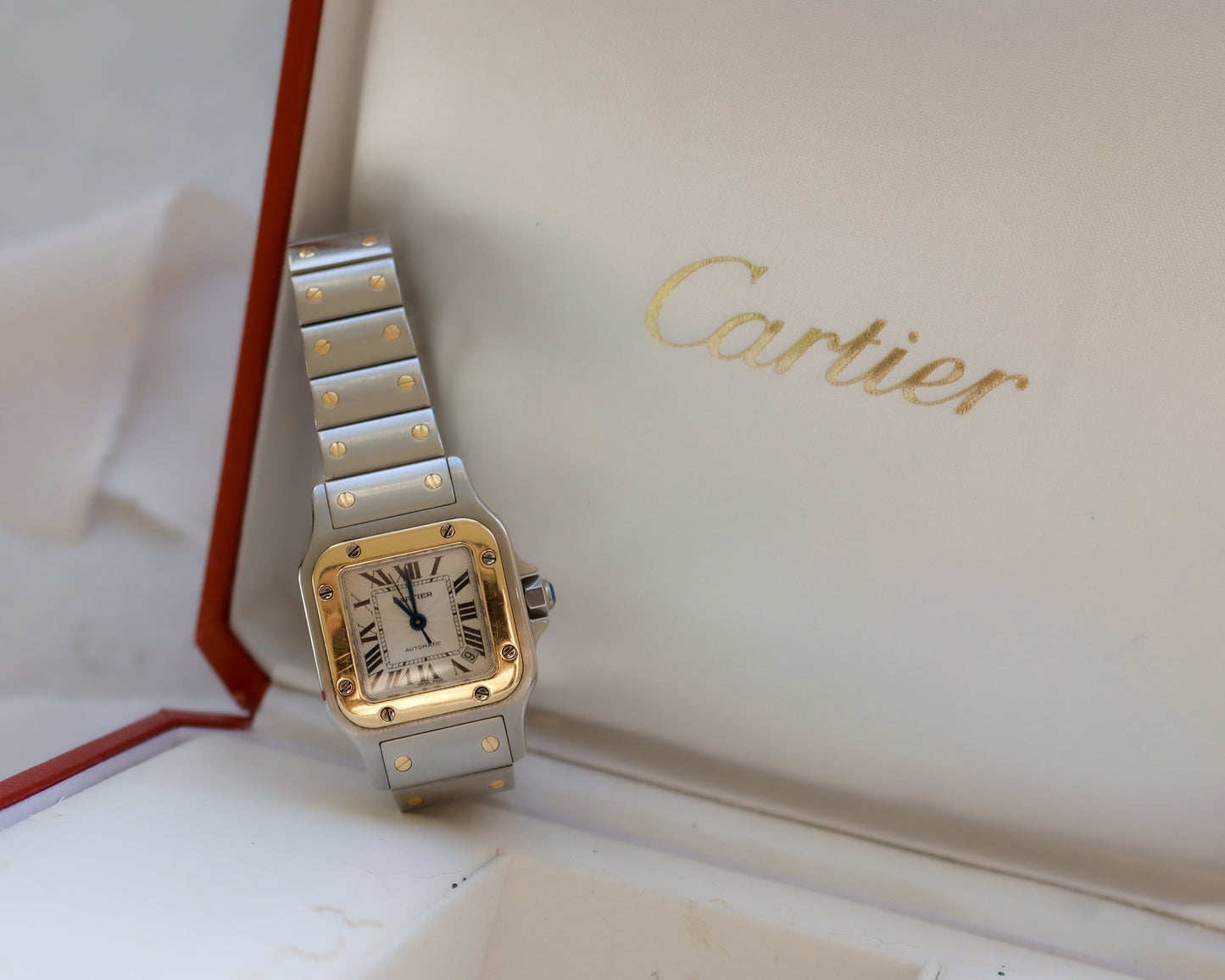 Cartier Santos Galbée Stainless Steel watch and 18ct Yellow Gold - Early 2000s