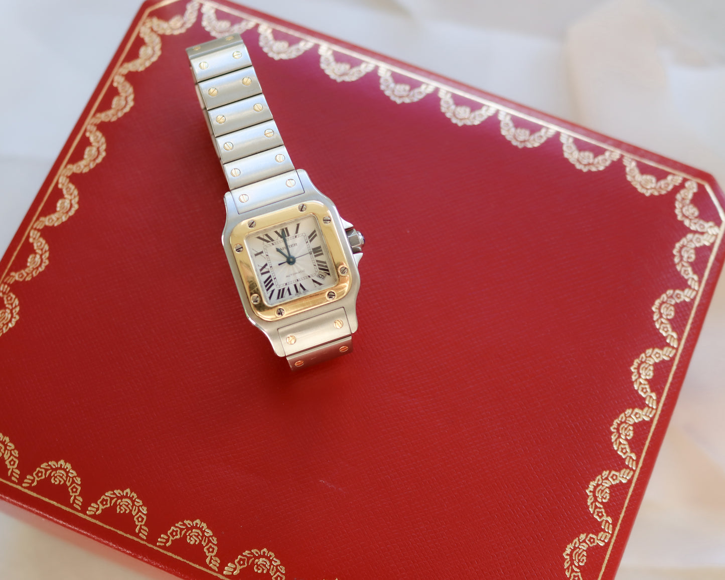 Cartier Santos Galbée Stainless Steel watch and 18ct Yellow Gold - Early 2000s