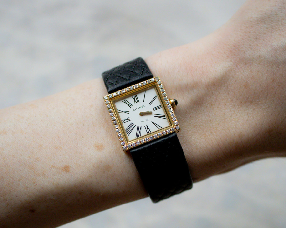 Vintage Chanel Mademoiselle H0880 18ct Gold Diamond Watch | c.1990s