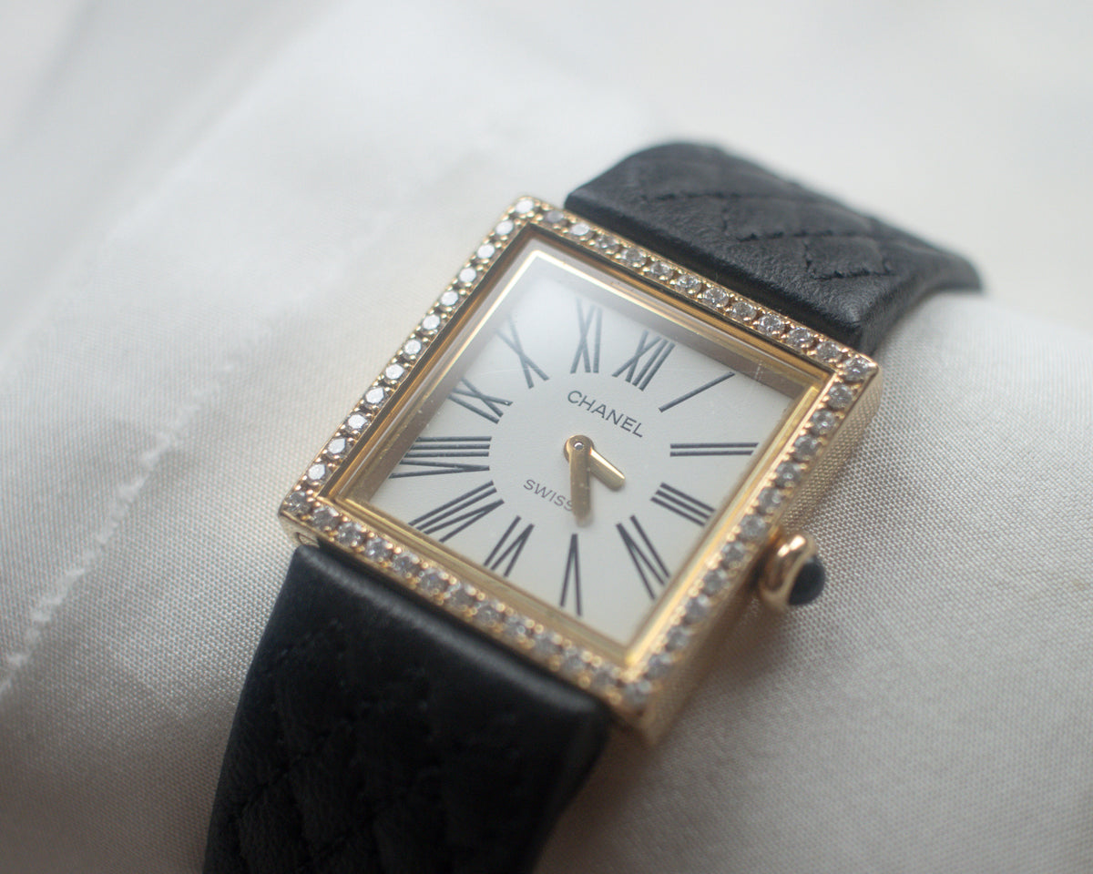Vintage Chanel Mademoiselle H0880 18ct Gold Diamond Watch | c.1990s