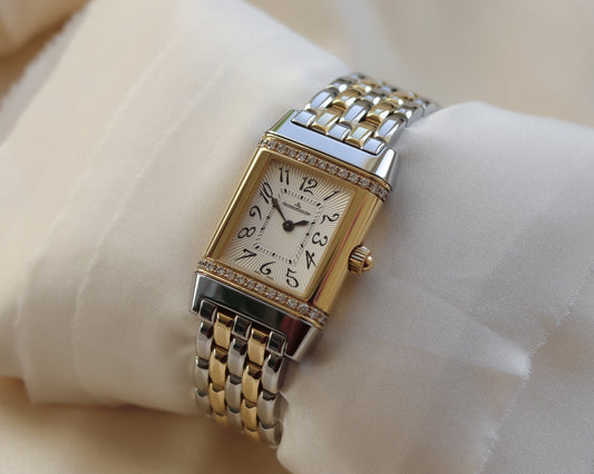 Jaeger LeCoultre Reverso Florale Ladies’ Wristwatch – Gold, Steel & Diamond Bezel