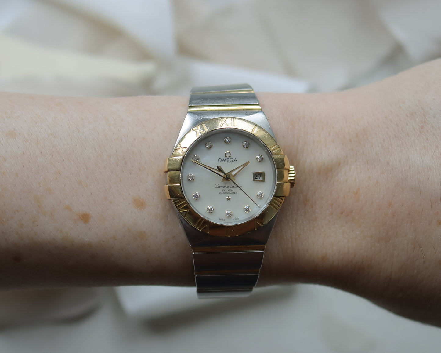 Omega Constellation Co-Axial 18ct Gold & Steel Diamond Watch | 31mm
