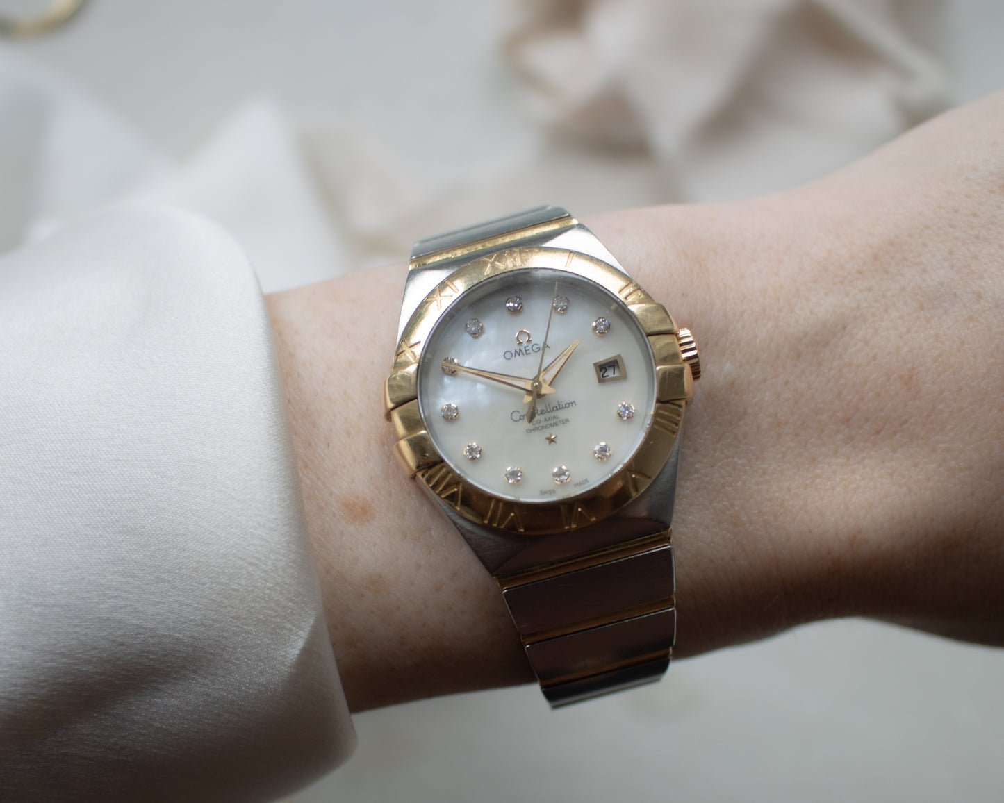 Omega Constellation Co-Axial 18ct Gold & Steel Diamond Watch | 31mm