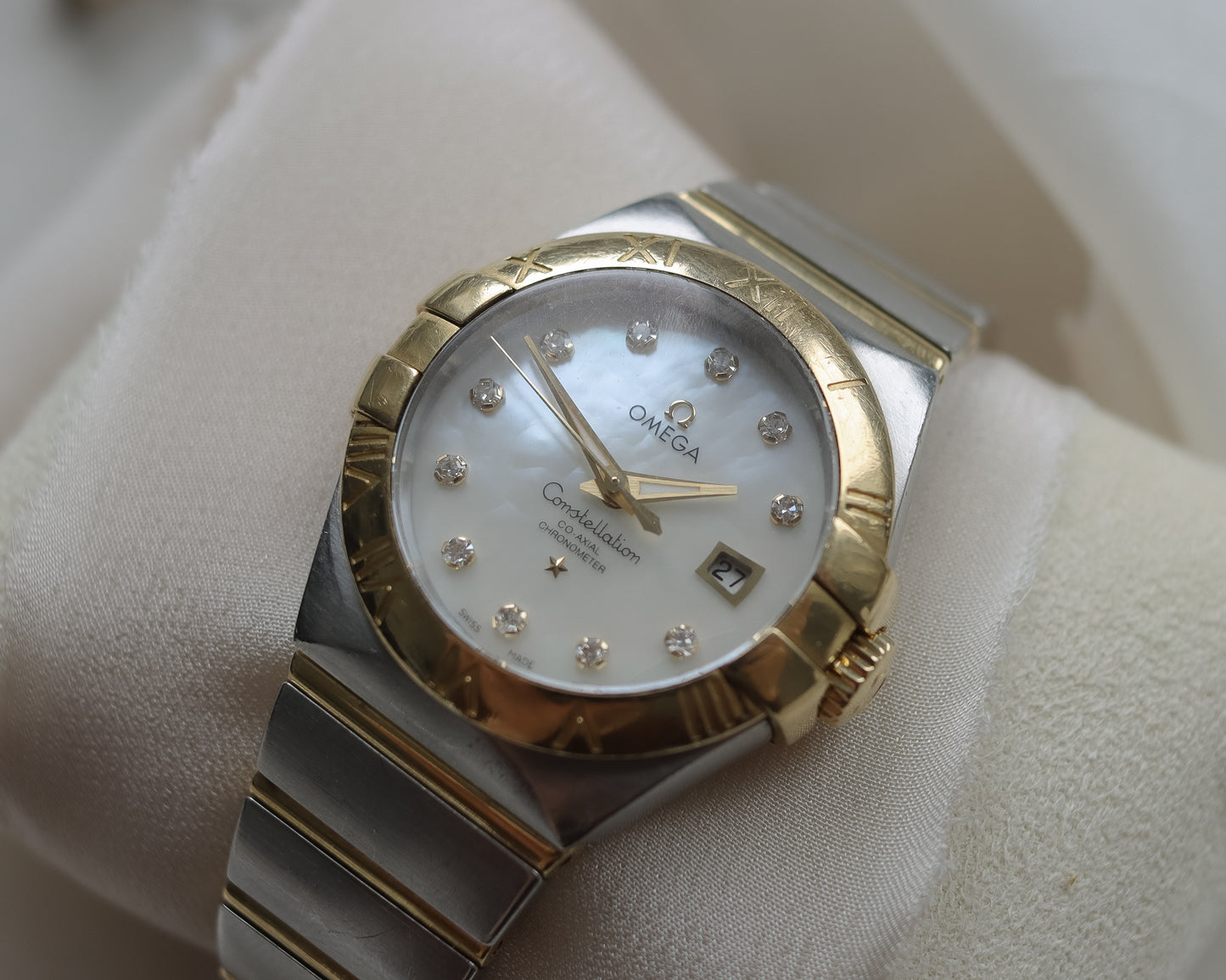 Omega Constellation Co-Axial 18ct Gold & Steel Diamond Watch | 31mm