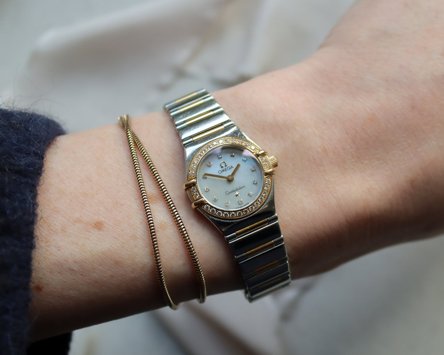 Omega Constellation Ladies’ Bimetal Diamond Watch – 2001