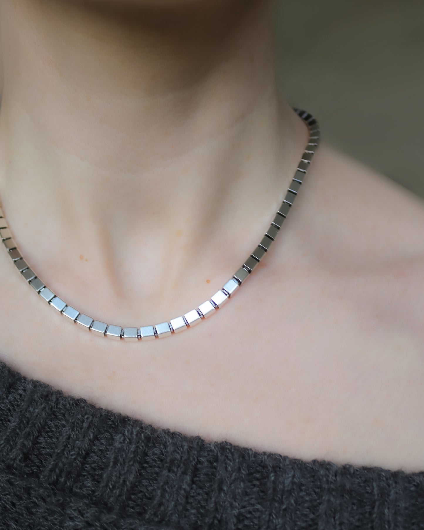 Sterling Silver Fancy Box Link Necklace – Binder