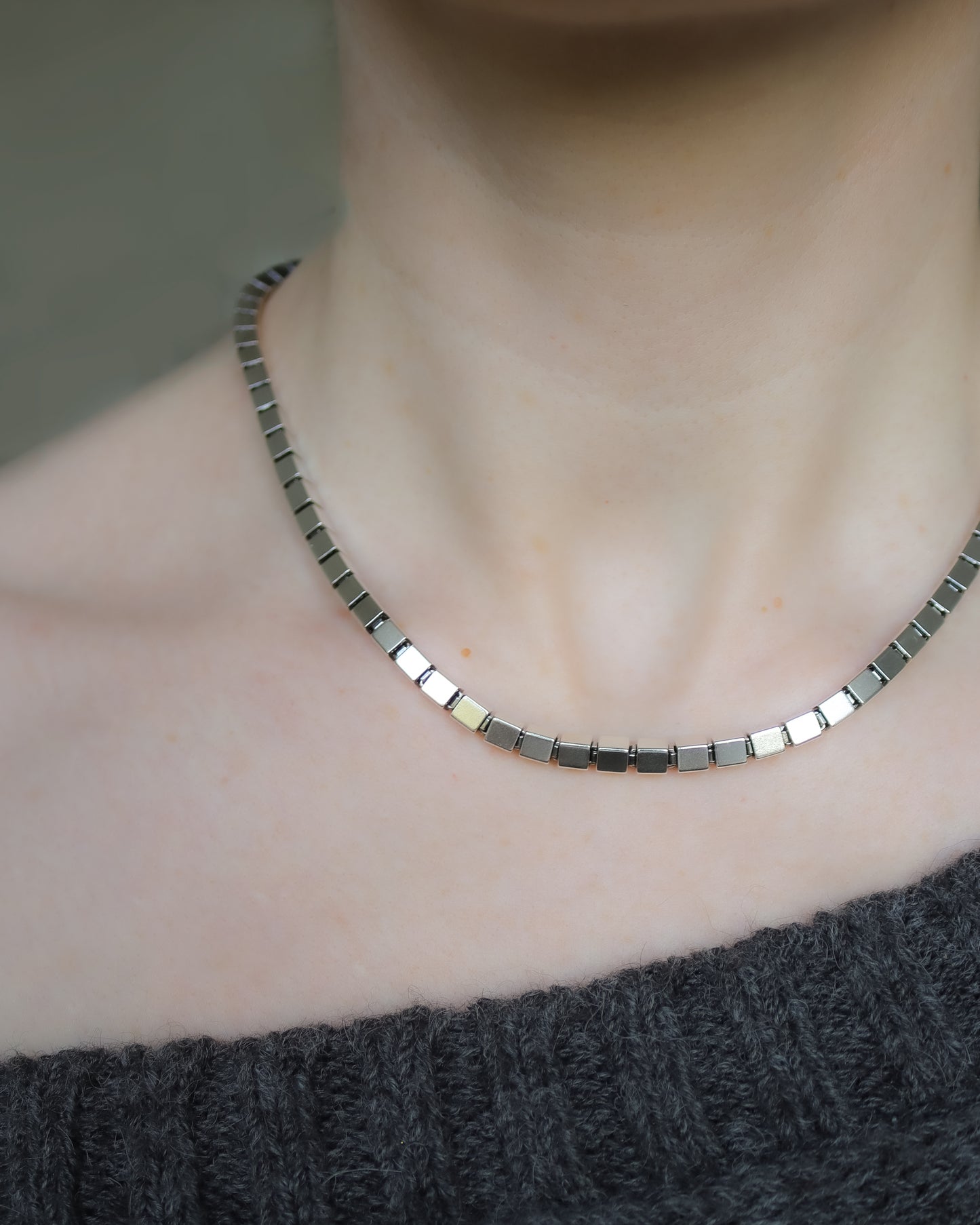 Sterling Silver Fancy Box Link Necklace – Binder