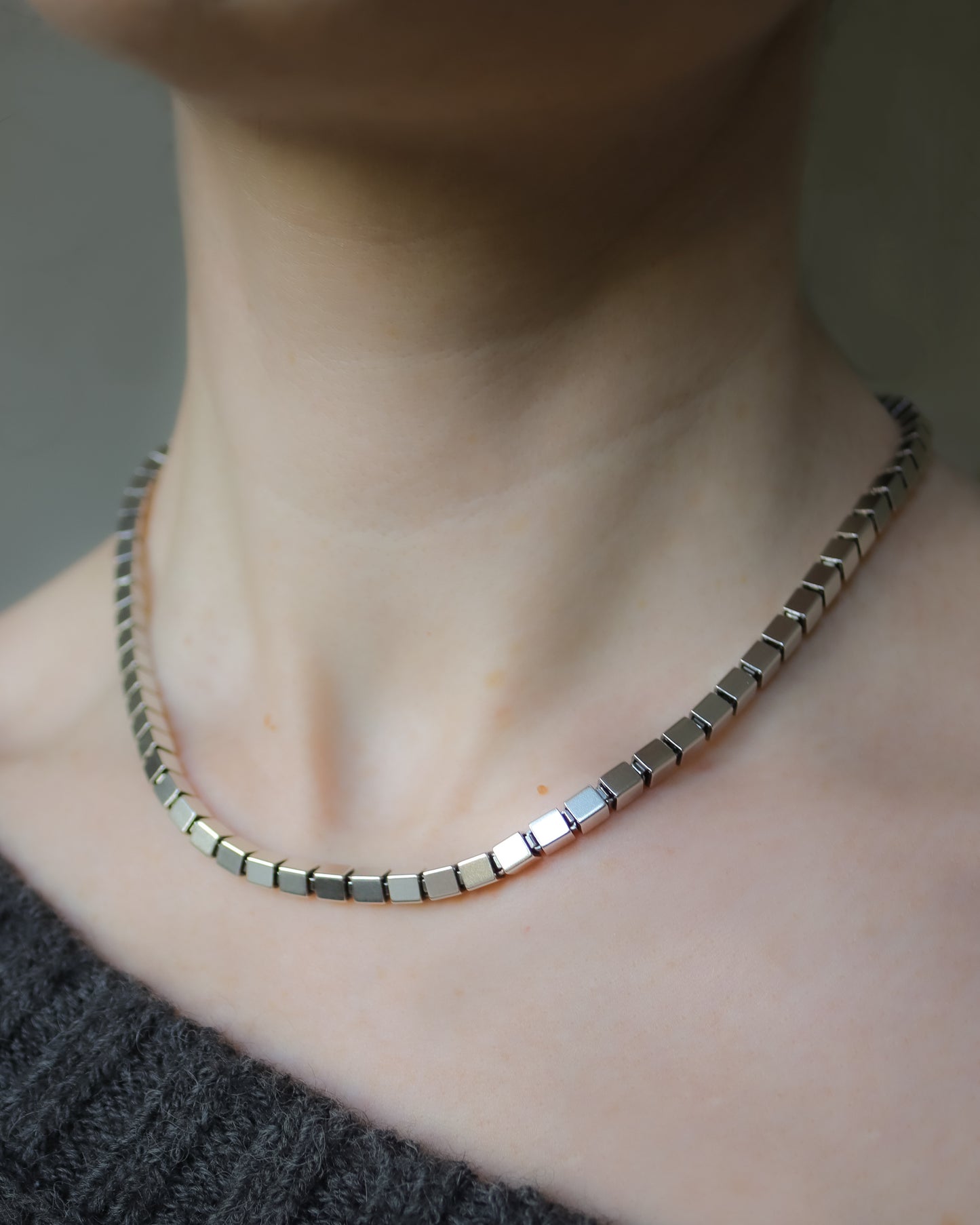 Sterling Silver Fancy Box Link Necklace – Binder