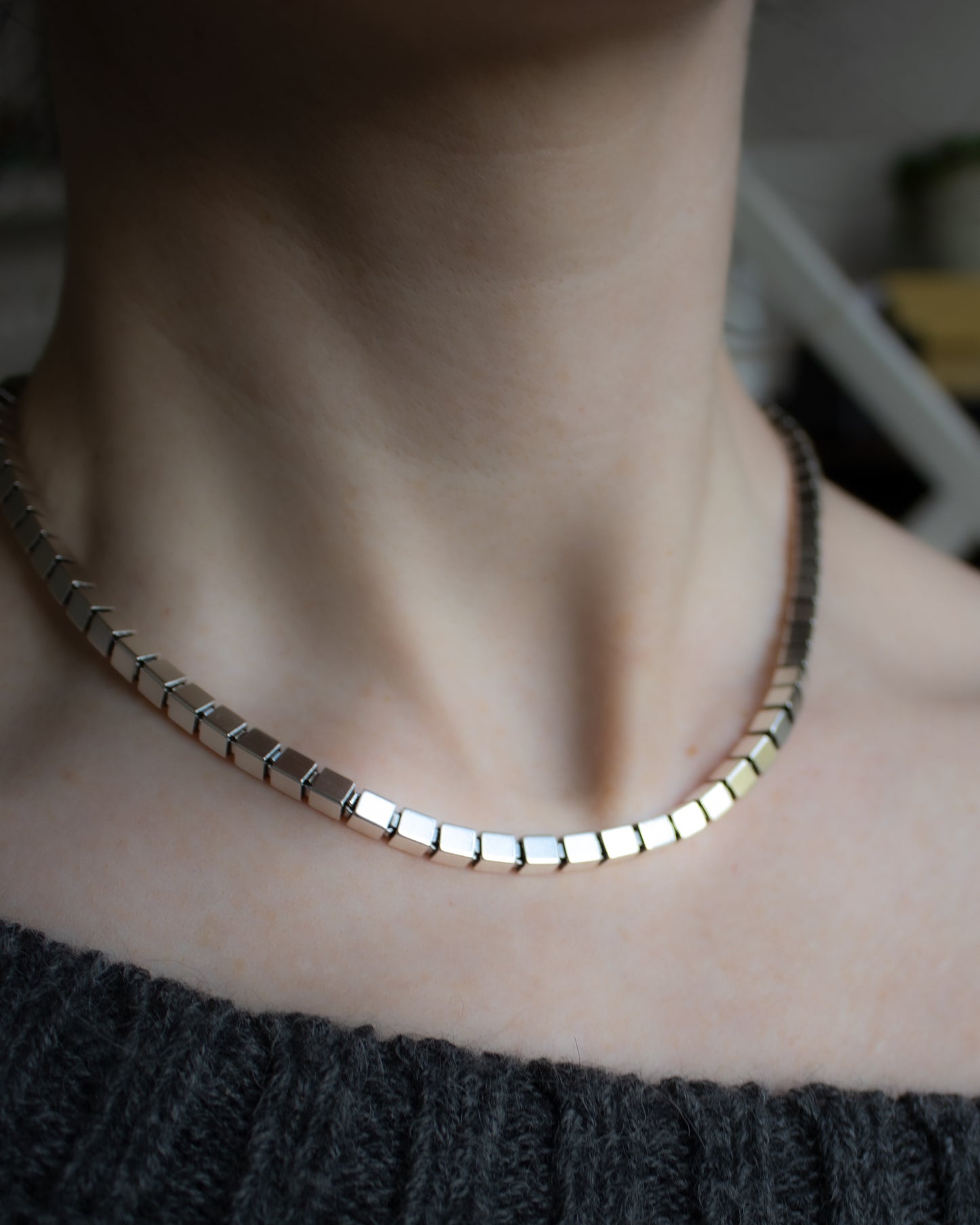 Sterling Silver Fancy Box Link Necklace – Binder