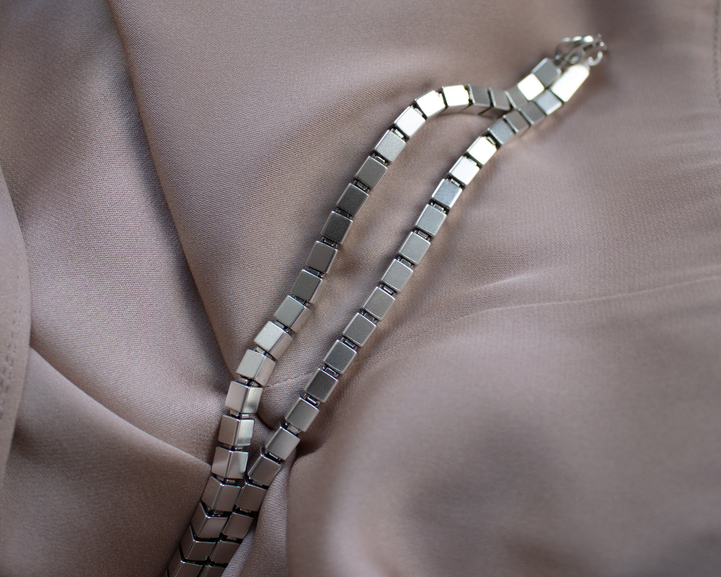 Sterling Silver Fancy Box Link Necklace – Binder