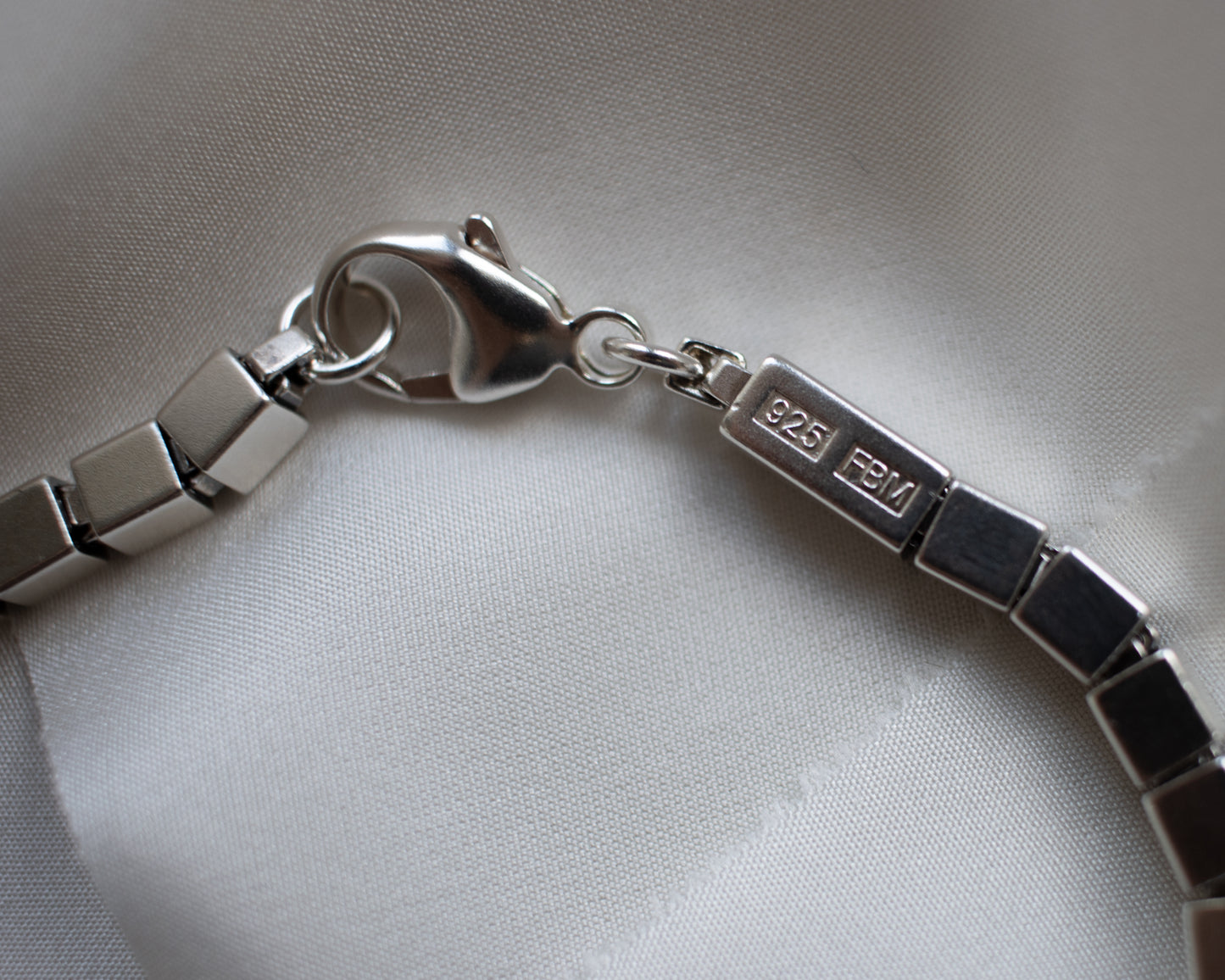 Sterling Silver Fancy Box Link Necklace – Binder