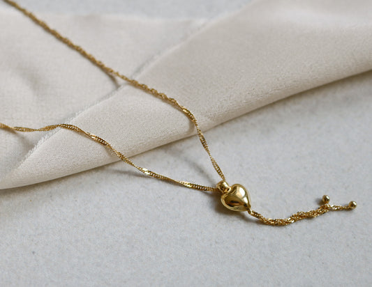 9ct singapore link heart pendant necklace