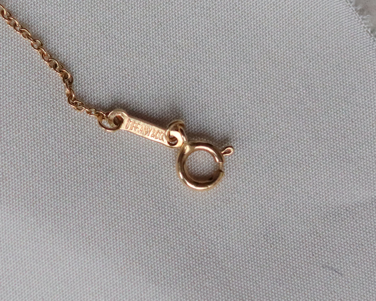 Tiffany & Co. Elsa Peretti 18ct Yellow Gold Open Heart Diamond Necklace – 16″ circa 1998