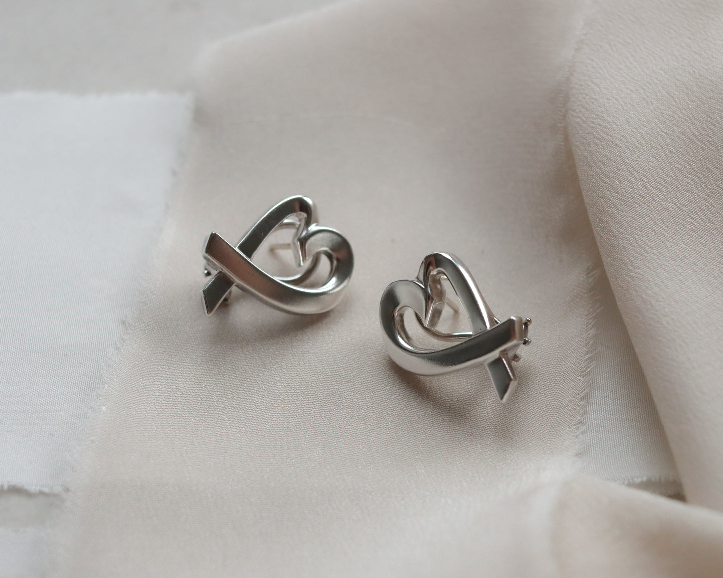 Vintage Tiffany & Co. Paloma Picasso Sterling Silver Love Heart Earrings