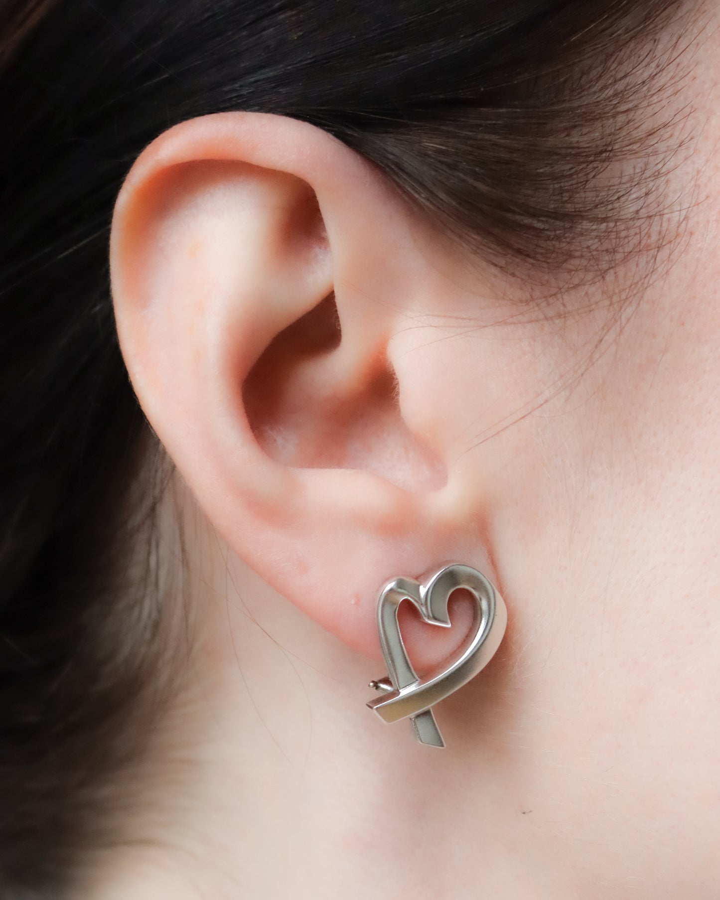 Vintage Tiffany & Co. Paloma Picasso Sterling Silver Love Heart Earrings