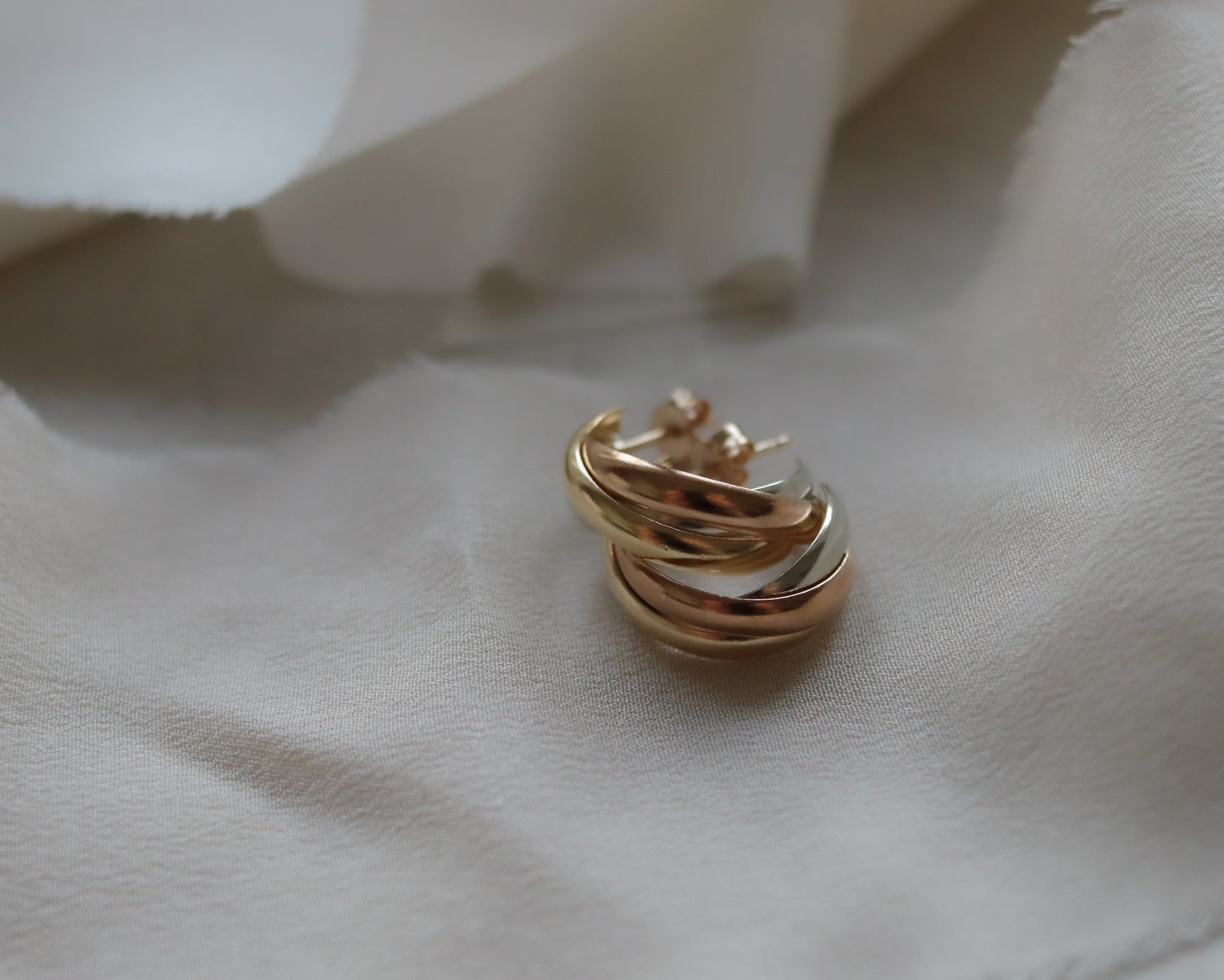 Vintage Triple-Style 9ct Gold Earrings - 1996