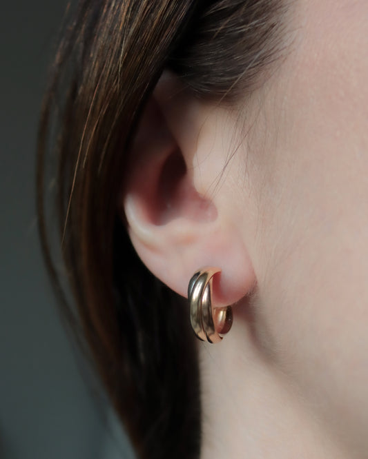 Vintage Triple-Style 9ct Gold Earrings - 1996