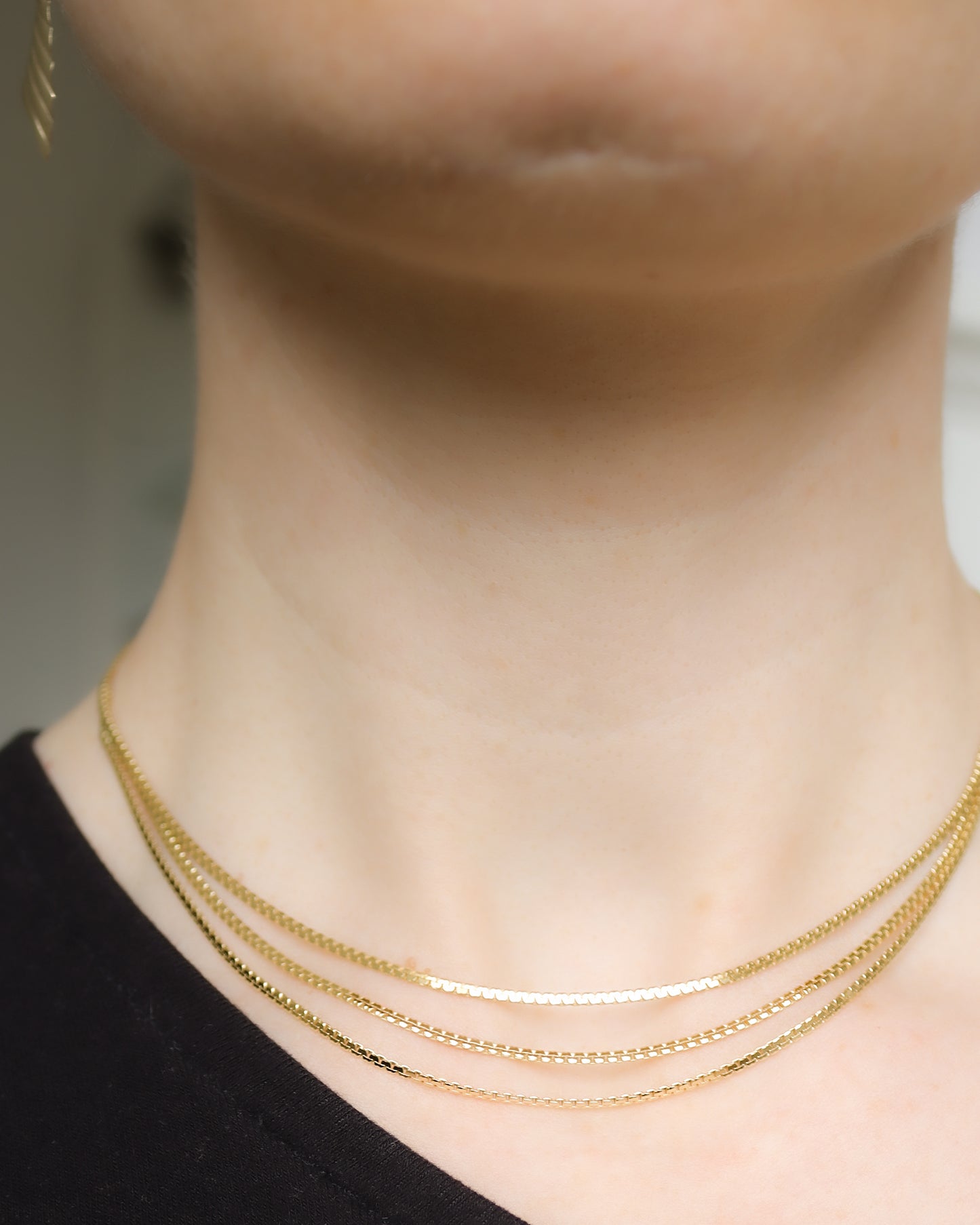 9ct yellow gold triple boston link necklace